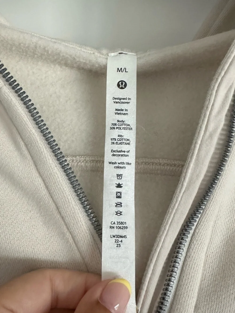 Lululemon Scuba Oversized Half-zip Hoodie - Size M/L - Natural Ivory